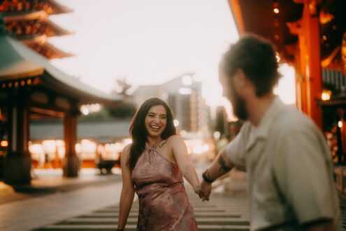 Tokyo night engagement photoshoot by Ippei and Janine Photography
