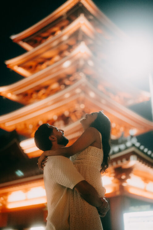 Tokyo evening cinematic engagement photographer - Ippei and Janine Photography
