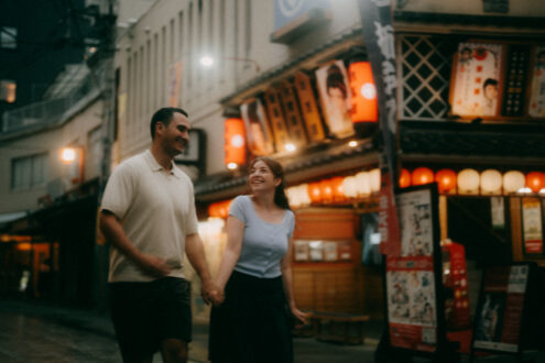 Tokyo cinematic engagement photoshoot - Ippei and Janine Photography