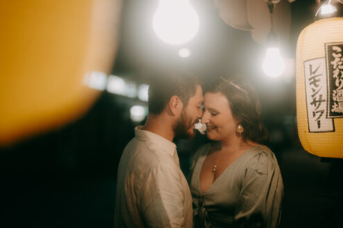 Cinematic Tokyo engagement photoshoot at night - Ippei and Janine Photography