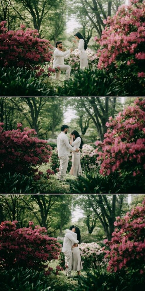 Tokyo surprise proposal photoshoot with flowers - Ippei and Janine Photography