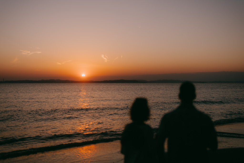 Sunset over Tokyo Bay, Chiba, Japan