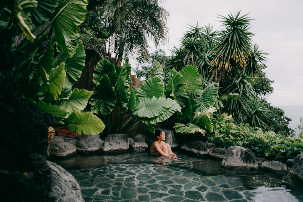 Private onsen by the sea, Garden Villa Shirahama, Izu Peninsula, Japan