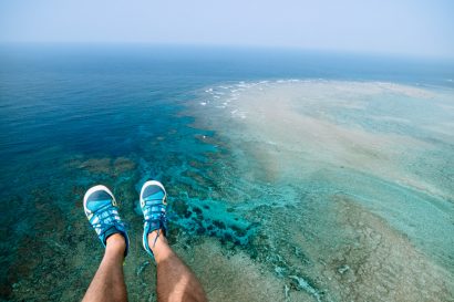 Aerial view of Japanese coral reef, Amami Oshima, Kagoshima