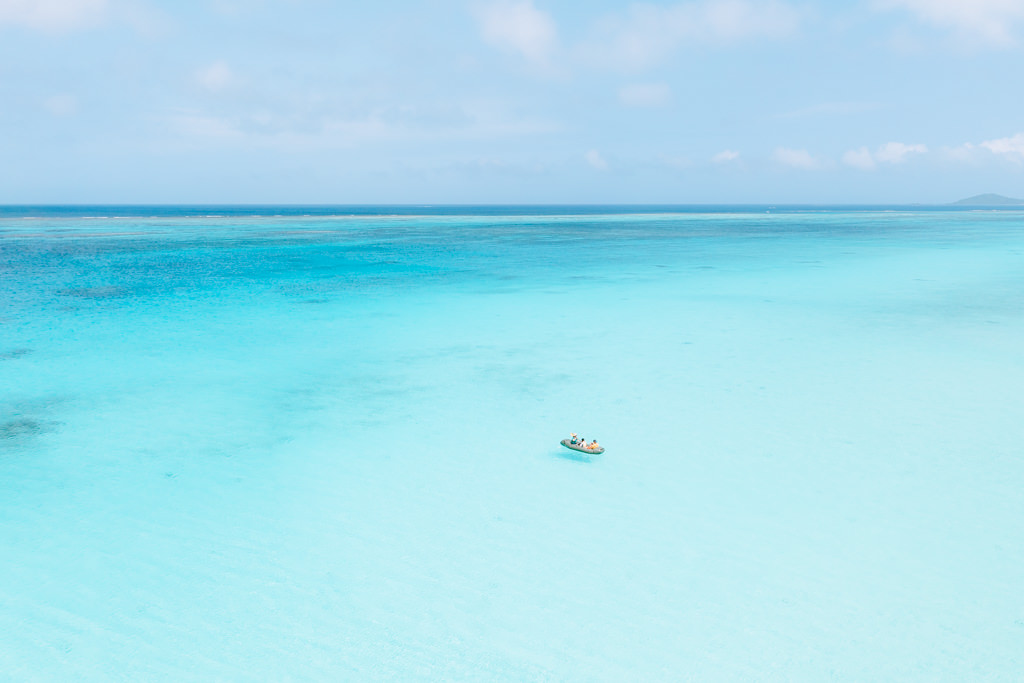 Coral-reef lagoon packrafting/kayaking, Miyako Island, Okinawa, Japan