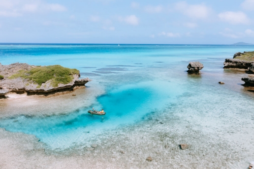 Coral-reef lagoon packrafting/kayaking, Miyako Island, Okinawa, Japan
