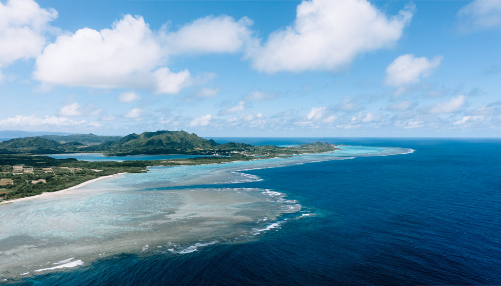 Aerial view of Ishigaki Island, Okinawa, Japan