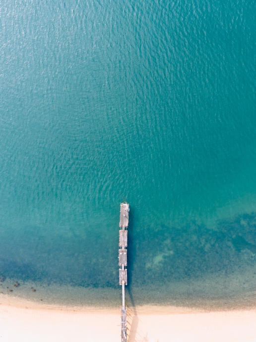 Santora's pier from above, Manabeshima Island, Seto Inland Sea, Japan