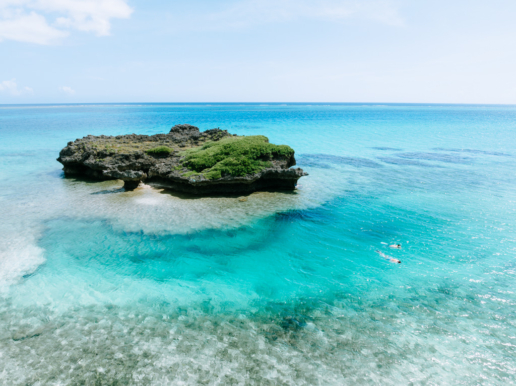 Idyllic tropical water of Ikema Island, Miyako Islands, Okinawa, Japan