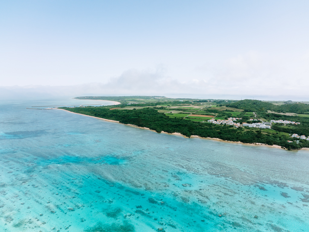 Aerial view of Kohama Island of Yaeyama Islands, Okinawa, Japan