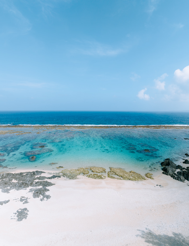 Idyllic beach with coral reef lagoon on Tokunoshima of Amami Islands, Kagoshima, Japan