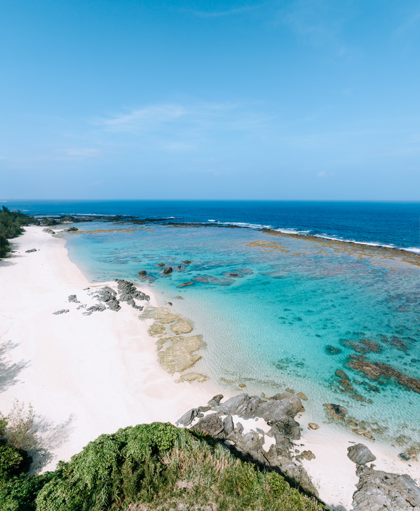 Beautiful beach with coral reef lagoon on Tokunoshima of Amami Islands, Kagoshima, Japan