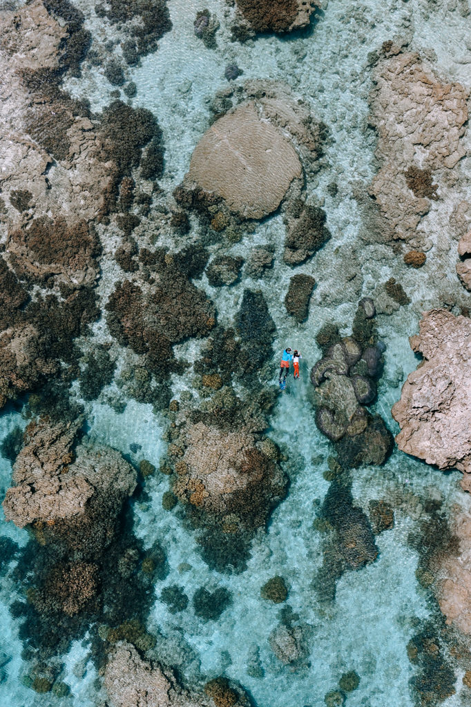 Snorkeling in coral lagoon, Kikaijima, Amami Islands, Kagoshima, Japan