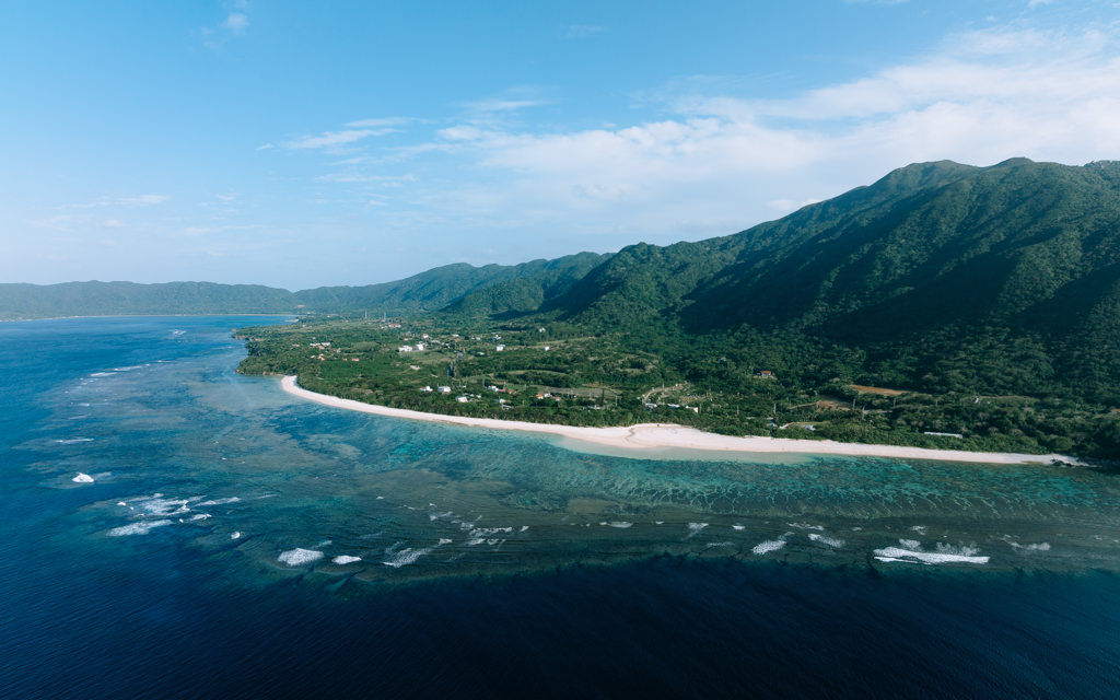 Aerial view of Ishigaki Island, Okinawa, Japan