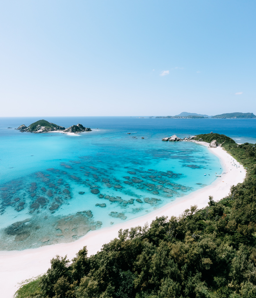 Tropical paradise beach on Tokashiki Island of Kerama Islands, Okinawa, Japan