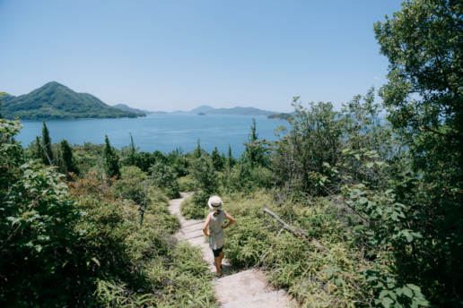 Hiking on Rabbit Island, Okunoshima of Hiroshima, Japan
