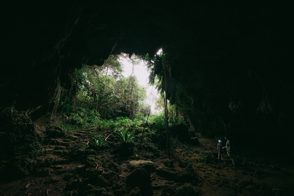 One of many limestone caves on Miyako Island, Japan