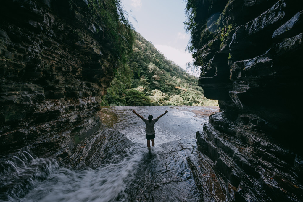 On top of Mayagusuku Waterfall, Iriomote Island, Okinawa, Japan