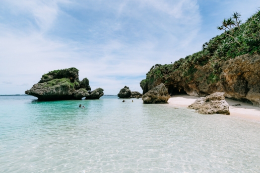 Secluded tropical beach, Irabu Island of the Miyako Islands, Okinawa, Japan