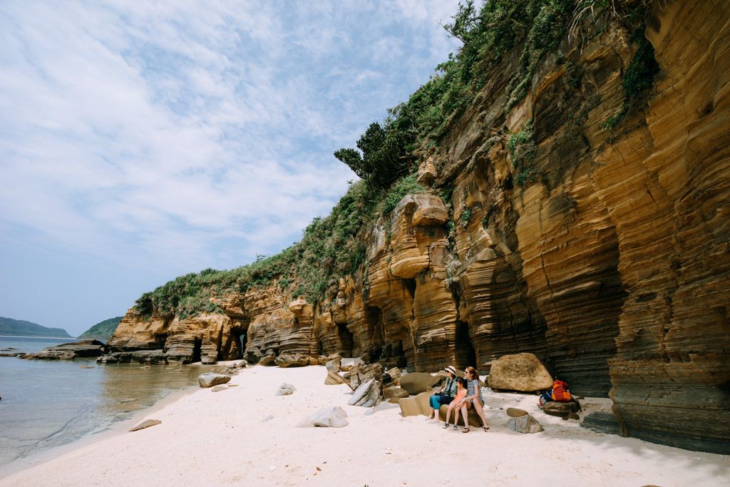Hidden secluded beach on Iriomote Island, Okinawa, Japan