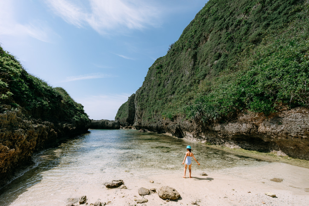 Secluded tropical beach on Miyako Island, Okinawa, Japan