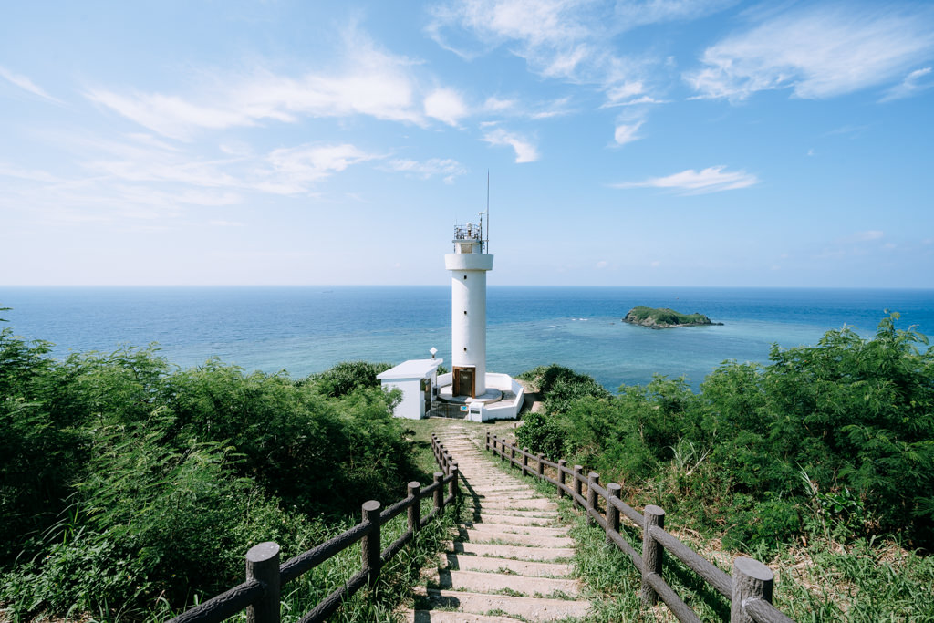 Scenic lighthouse of Northern Ishigaki Island, Okinawa, Japan