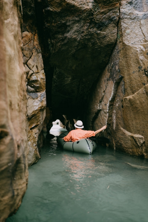 Cave packrafting, Tanegashima Island, Kagoshima, Japan