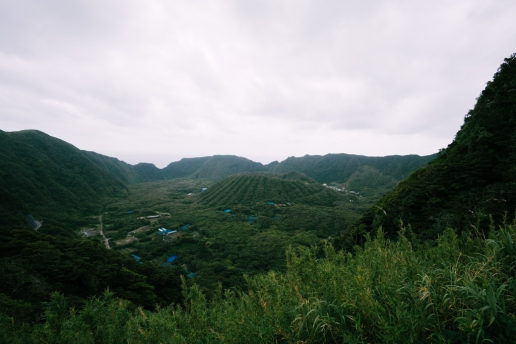 Double caldera island of Tokyo, Aogashima of Izu Islands, Japan