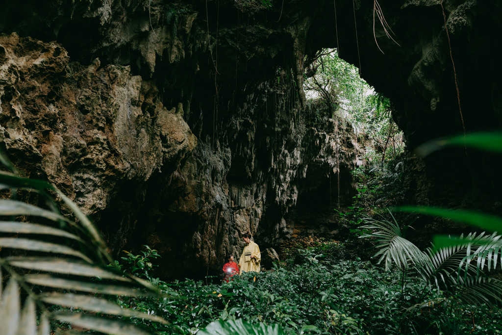 Limestone cave in Japanese jungle, Kume Island, Okinawa