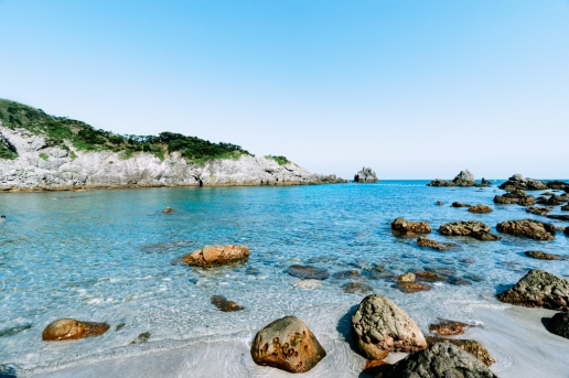 Clear water beach of Shikine-jima Island, Tokyo