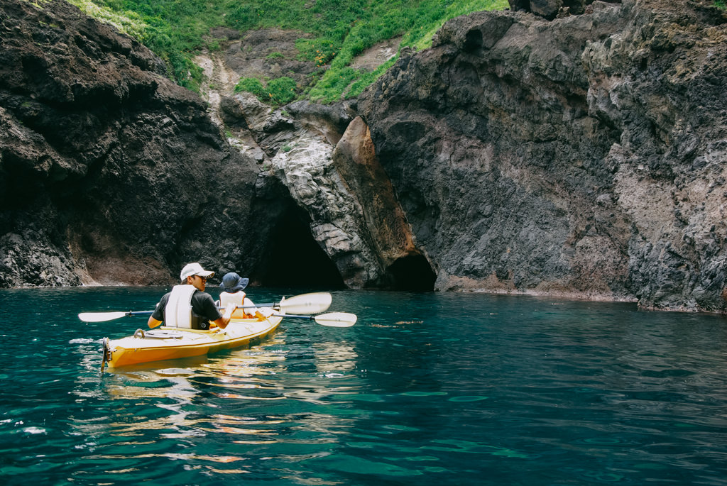 Sea cave kayaking, Nishinoshima Island of the Oki Islands, Shimane, Japan