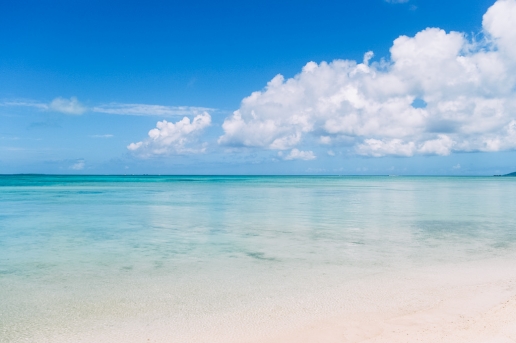 Idyllic tropical water of southern Japan, Kondoi beach, Taketomi Island, Okinawa