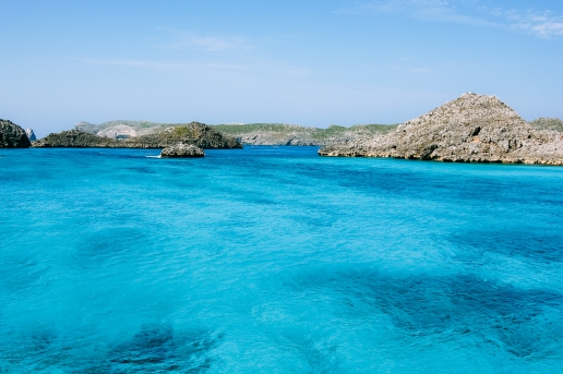 Clear blue lagoon water of Tokyo's tropical islands, Ogasawara, Japan