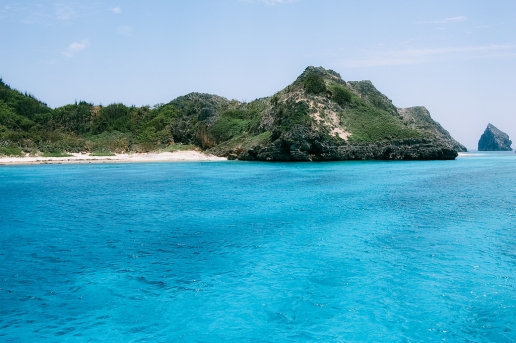 Clear blue lagoon of Ogasawara Unesco World Natural Heritage, Tropical Japan