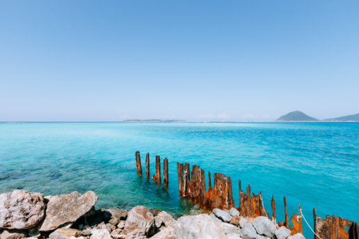Clear tropical sea of southern Japan, Gushikawa Island, Okinawa