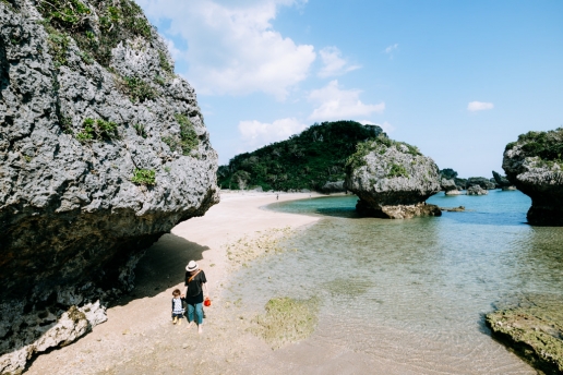 Southern Japanese beach in winter, Okinawa