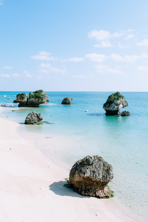 Idyllic beach on New Year's Day, Okinawa Main Island