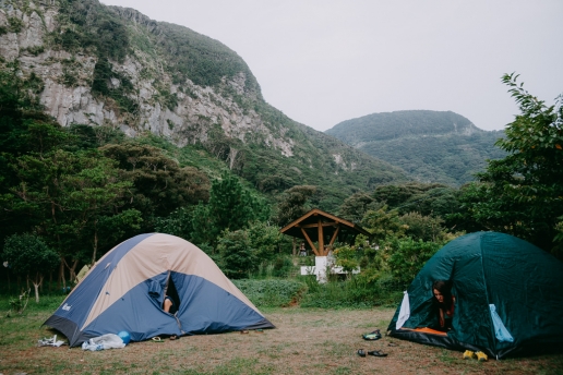 Kozushima camping at the beautiful campsite, Tokyo