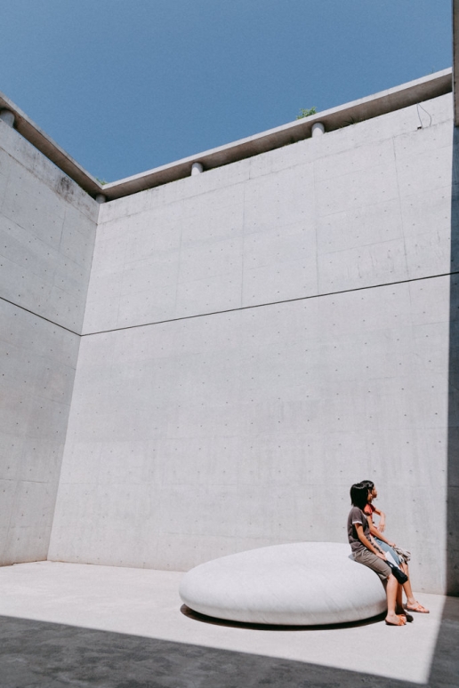 Ando Tadao concrete courtyard, Benesse House, Naoshima Island, Japan