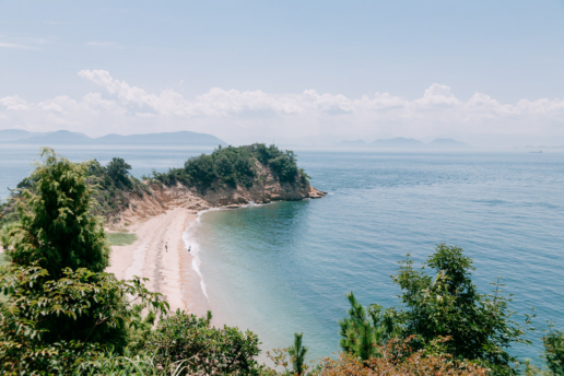 Scenic beach of Naoshima Island, Seto Inland Sea, Japan