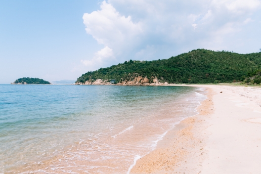 Beautiful beach of Naoshima Island, Kagawa, Japan