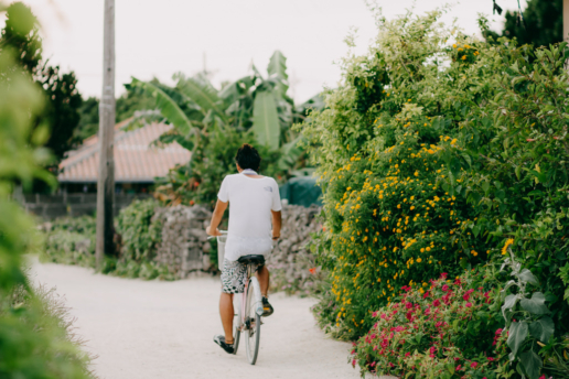 Cycling on Taketomi Island of Yaeyama, Okinawa, Japan