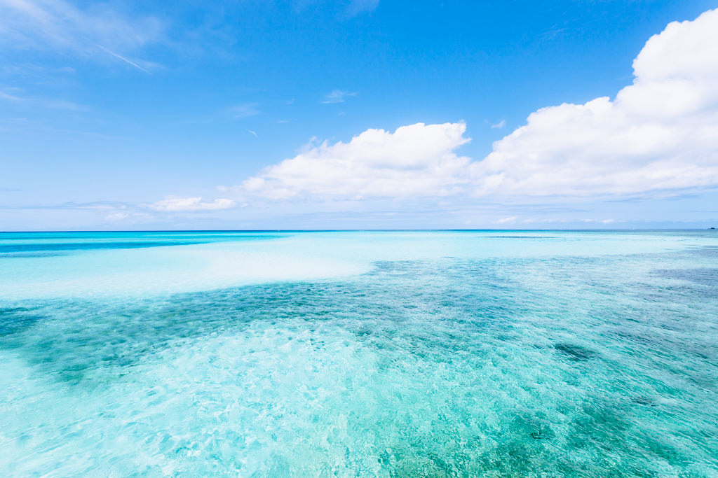 Idyllic tropical water of southern Japan, Miyako-jima Island, Okinawa