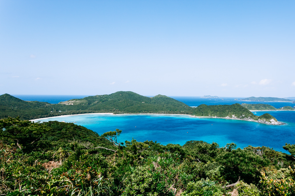 Scenic coastline view of a subtropical Japanese island, Zamami, Okinawa