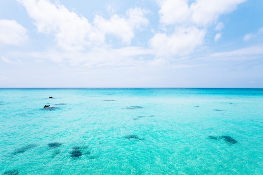 Clear blue tropical water of southern Japan, Shimoji Island, Okinawa