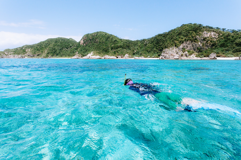 Snorkeling in clearest water of Tropical Japan, Zamami Island, Okinawa