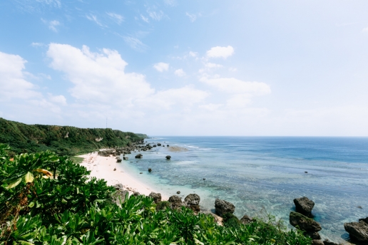 Boraga beach and clear tropical water, Miyakojima Island, Okinawa, Japan