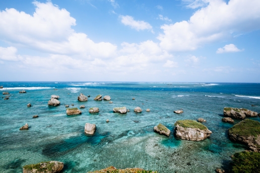 Rocks brought in by massive tsunami, Miyako-jima Island, Okinawa, Japan