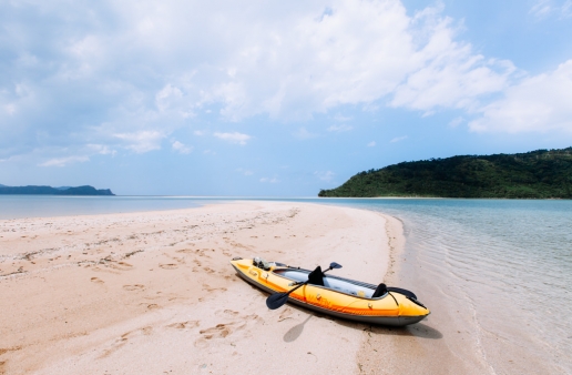 Exploring deserted tropical islands by kayak, Iriomote-jima, Okinawa, Japan