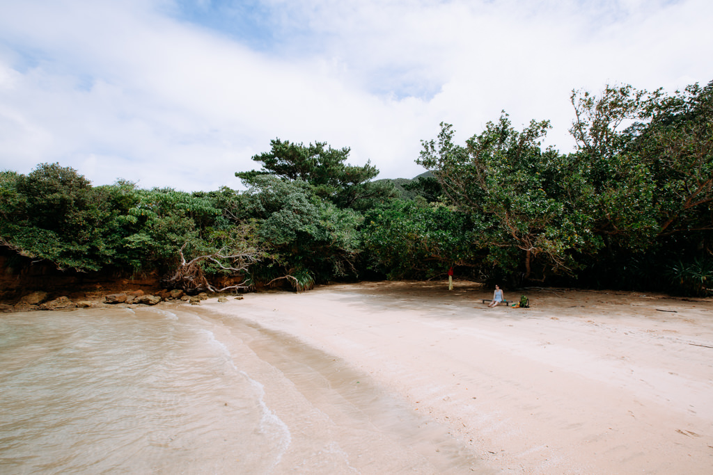 Lunch on a secluded beach of Iriomote Island, Okinawa, Japan